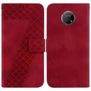 For Nokia G300 7-shaped Embossed Leather Phone Case(Red)