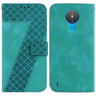 For Nokia 1.4 7-shaped Embossed Leather Phone Case(Green)