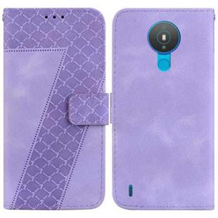 For Nokia 1.4 7-shaped Embossed Leather Phone Case(Purple)