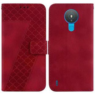 For Nokia 1.4 7-shaped Embossed Leather Phone Case(Red)