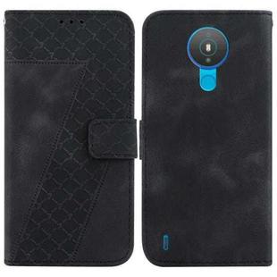 For Nokia 1.4 7-shaped Embossed Leather Phone Case(Black)