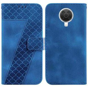 For Nokia G10/G20 7-shaped Embossed Leather Phone Case(Blue)