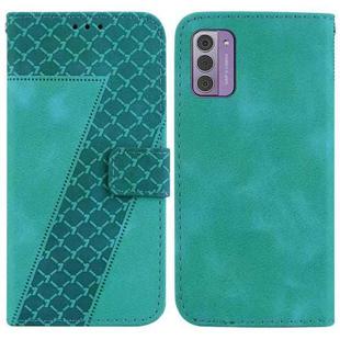 For Nokia G42 7-shaped Embossed Leather Phone Case(Green)