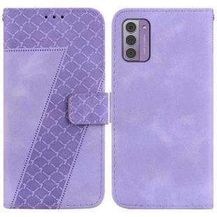 For Nokia G42 7-shaped Embossed Leather Phone Case(Purple)