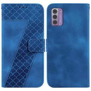For Nokia G42 7-shaped Embossed Leather Phone Case(Blue)