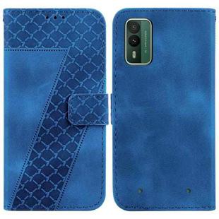 For Nokia XR21 7-shaped Embossed Leather Phone Case(Blue)