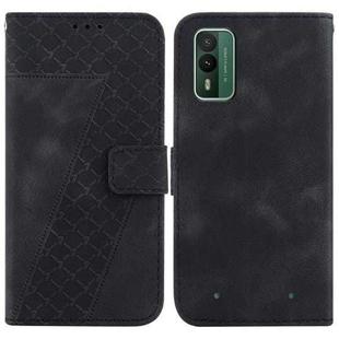 For Nokia XR21 7-shaped Embossed Leather Phone Case(Black)