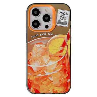 For iPhone 14 Pro Orange TPU Hybrid PC Phone Case(Brown)