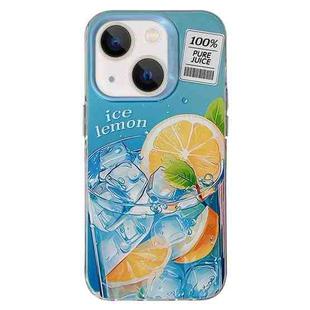 For iPhone 14 Orange TPU Hybrid PC Phone Case(Blue)