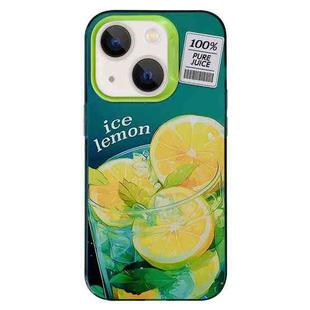 For iPhone 13 Orange TPU Hybrid PC Phone Case(Green)