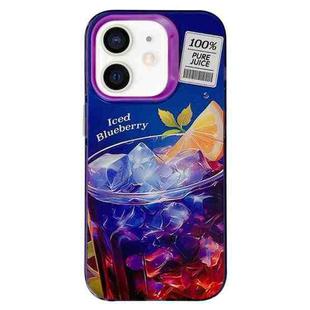 For iPhone 12 Orange TPU Hybrid PC Phone Case(Purple)