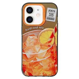 For iPhone 12 Orange TPU Hybrid PC Phone Case(Brown)