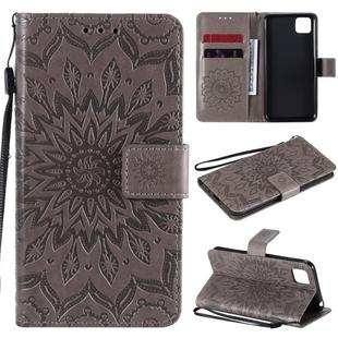 For Huawei Y5p/Honor 9S Embossed Sunflower Pattern Horizontal Flip PU Leather Case with Holder & Card Slots & Wallet & Lanyard(Gray)