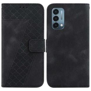 For OnePlus Nord N200 5G 7-shaped Embossed Leather Phone Case(Black)