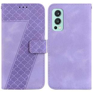 For OnePlus Nord 2 5G Seven-shaped Embossed Leather Phone Case(Purple)