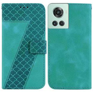 For OnePlus 10R/Ace Seven-shaped Embossed Leather Phone Case(Green)