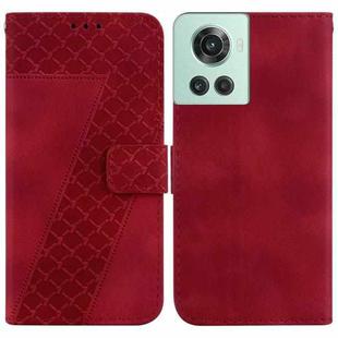 For OnePlus 10R/Ace 7-shaped Embossed Leather Phone Case(Red)