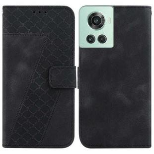 For OnePlus 10R/Ace 7-shaped Embossed Leather Phone Case(Black)