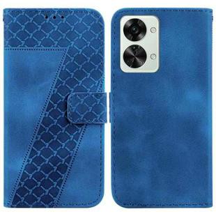 For OnePlus Nord 2T 7-shaped Embossed Leather Phone Case(Blue)