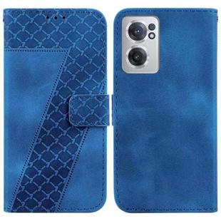 For OnePlus Nord CE 2 5G Seven-shaped Embossed Leather Phone Case(Blue)