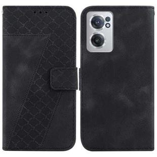 For OnePlus Nord CE 2 5G Seven-shaped Embossed Leather Phone Case(Black)