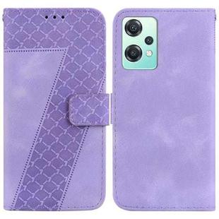 For OnePlus Nord CE 2 Lite 5G 7-shaped Embossed Leather Phone Case(Purple)