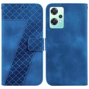 For OnePlus Nord CE 2 Lite 5G 7-shaped Embossed Leather Phone Case(Blue)