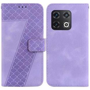 For OnePlus 10 Pro 5G Seven-shaped Embossed Leather Phone Case(Purple)