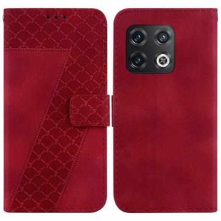 For OnePlus 10 Pro 5G 7-shaped Embossed Leather Phone Case(Red)