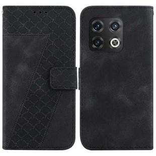 For OnePlus 10 Pro 5G 7-shaped Embossed Leather Phone Case(Black)
