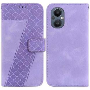 For OnePlus Nord N20 5G 7-shaped Embossed Leather Phone Case(Purple)