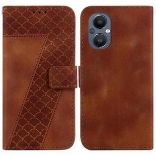 For OnePlus Nord N20 5G Seven-shaped Embossed Leather Phone Case(Brown)