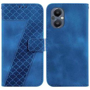 For OnePlus Nord N20 5G 7-shaped Embossed Leather Phone Case(Blue)