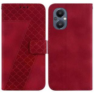 For OnePlus Nord N20 5G Seven-shaped Embossed Leather Phone Case(Red)