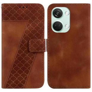 For OnePlus Nord 3 Seven-shaped Embossed Leather Phone Case(Brown)