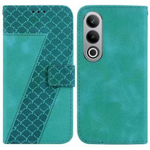 For OnePlus Nord CE4 5G 7-shaped Embossed Leather Phone Case(Green)