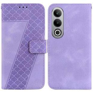 For OnePlus Nord CE4 5G 7-shaped Embossed Leather Phone Case(Purple)