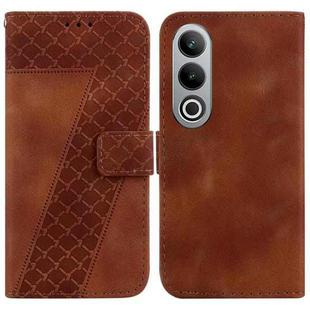 For OnePlus Nord CE4 5G 7-shaped Embossed Leather Phone Case(Brown)
