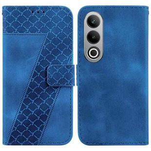 For OnePlus Nord CE4 5G 7-shaped Embossed Leather Phone Case(Blue)