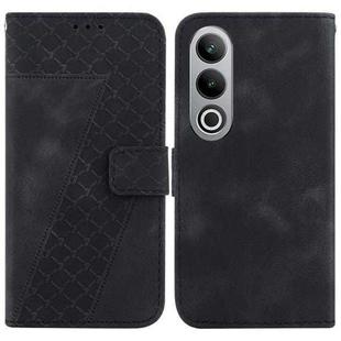 For OnePlus Nord CE4 5G Seven-shaped Embossed Leather Phone Case(Black)