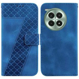 For OnePlus Ace 3 Pro Seven-shaped Embossed Leather Phone Case(Blue)