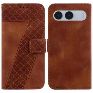 For OnePlus Nord 4 Seven-shaped Embossed Leather Phone Case(Brown)