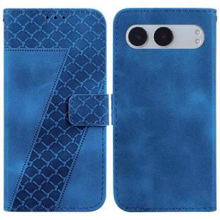 For OnePlus Nord 4 Seven-shaped Embossed Leather Phone Case(Blue)