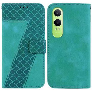 For OnePlus Nord CE4 Lite Seven-shaped Embossed Leather Phone Case(Green)