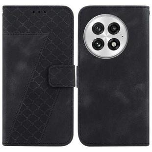 For OnePlus 13 Seven-shaped Embossed Leather Phone Case(Black)