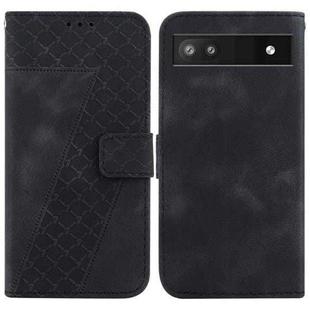 For Google Pixel 6a 7-shaped Embossed Leather Phone Case(Black)