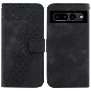 For Google Pixel 7 Pro 5G 7-shaped Embossed Leather Phone Case(Black)