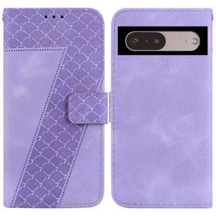 For Google Pixel 7 5G 7-shaped Embossed Leather Phone Case(Purple)