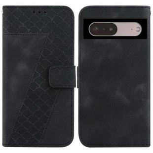 For Google Pixel 7 5G 7-shaped Embossed Leather Phone Case(Black)