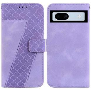 For Google Pixel 7a 7-shaped Embossed Leather Phone Case(Purple)